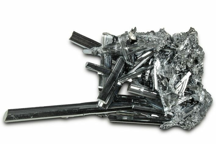 Very Lustrous Metallic Stibnite Crystals - Jiangxi, China #326630